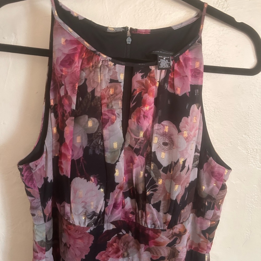 R & M Richards Floral Maxi Dress - Pink and Black